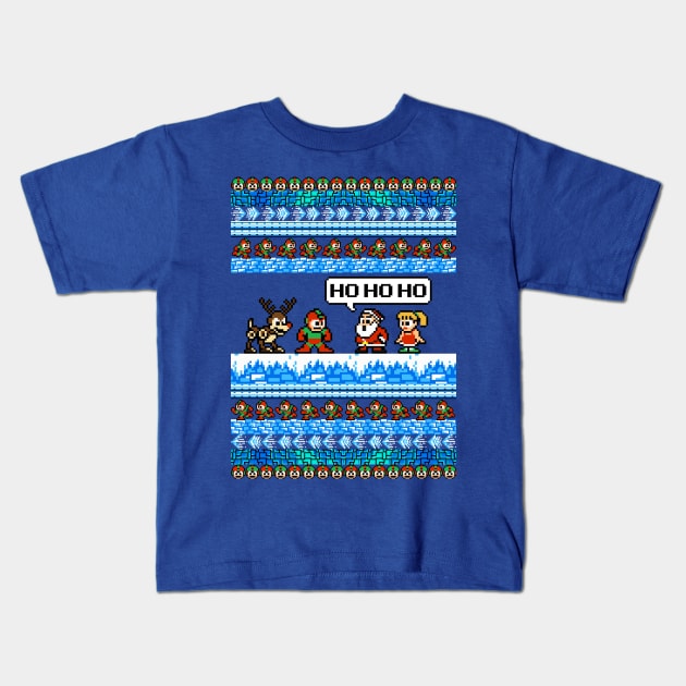 Mega Ugly Christmas Sweater Kids T-Shirt by 8-BitHero